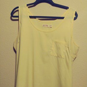 Light Yellow Sleeveless Blouse with Pocket